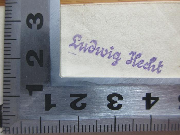 - (Hecht, Ludwig), Stempel: Name; 'Ludwig Hecht'. ;3 X 860 &lt;2&gt; 1,1 : Die preußische Revolution (1851)