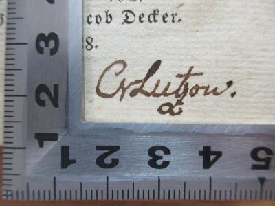 3 X 9 : Wanderschaft : Eine wahrhafte Geschichte (1778);- (Lutzow, Cr.), Von Hand: Initiale; 'CrLotzow.'. 