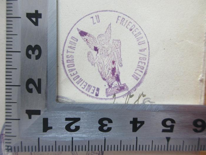 -, Stempel: Ortsangabe; 'Gemeindevorstand zu Friedenau b/Berlin';3 X 819  : Die Rechtsprechung des königlich preußischen Oberverwaltungsgerichts in systematischer Darstellung (1908)