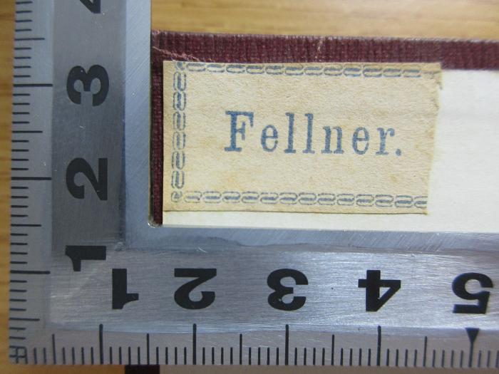 - (Fellner), Stempel: Name; 'Fellner'. ;5 F 22&lt;1&gt; : Die Etrusker : Vier Bücher (1877)