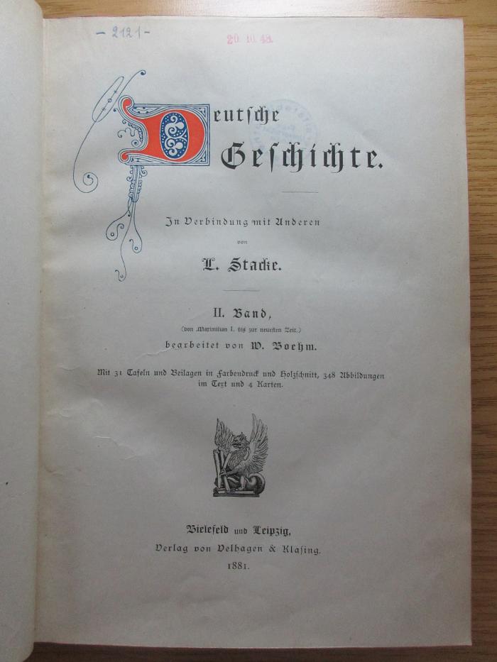 6 X 2 &lt;2&gt; : Deutsche Geschichte in Verbindung mit Anderen : von Maximilian I. bis zur neuesten Zeit (1881)