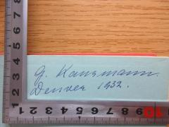 - (Kansmann, G.), Von Hand: Name; 'G. Kansmann
Denver 1932.'. 