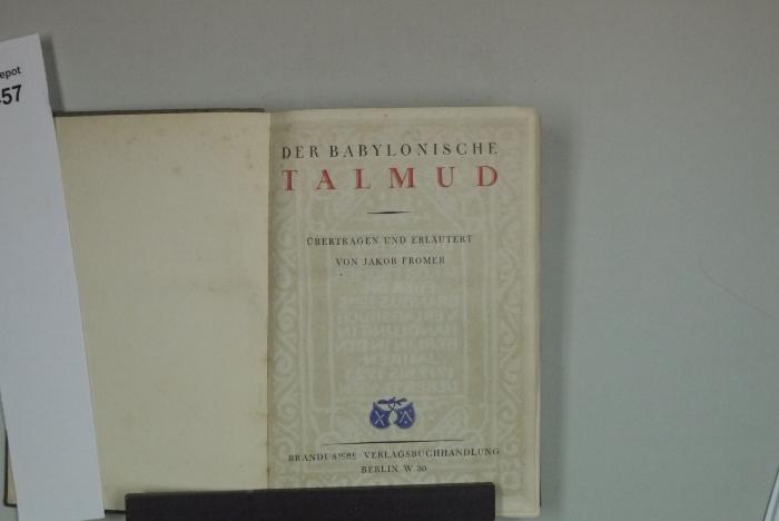  Der Babylonische Talmud. (1924)