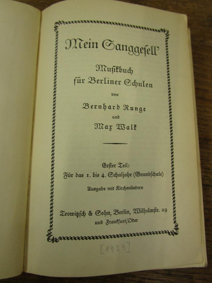 Pe 1652 1: Mein Sanggesell : Musikbuch für Berliner Schulen ([1929])