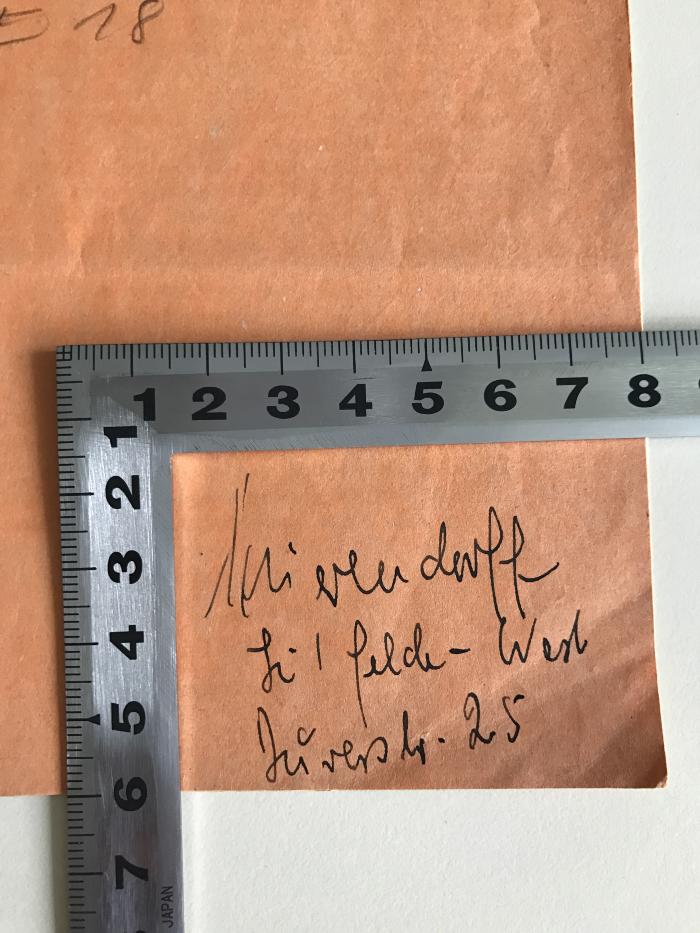 A2 / VIE 18 (ausgeschieden) : Die Wirtschaftsformen und die Formen der Familie (1896);- (Mierendorff, Marta), Von Hand: Name, Ortsangabe; 'Mierendorff, Li`felde-West, Dürerstr. 25'. 