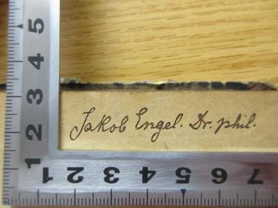 - (Engel, Jakob), Von Hand: Name; 'Jakob Engel. Dr. phil.'. ;7 B 50&lt;1&gt; : Bibel-Lexikon : 1, A und D - Dichtkunst (1869)