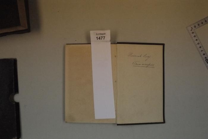 - (Levy, Heinrich), Von Hand: Autogramm, Name, Ortsangabe; 'Heinrich Levy
Flammersfeld'. 