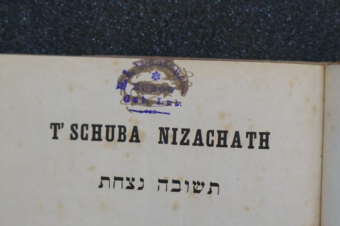 BD 6000 RUB : תשובה נצחת = Teschuba - Nizachath. Allgemeine Entgegnung (1859);- (unbekannt), Schwärzung: Name, Ortsangabe; 'M.L. Lo[..]
Kubow
Gub.Lub.'. 