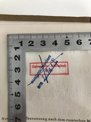 G4 TRO 5 (ausgeschieden) : Geschichte der russischen Revolution
Oktoberrevolution (1933);- (Universitätsbibliothek Kiel), Stempel: Name, Ortsangabe; 'Universitätsbibliothek Kiel'. 