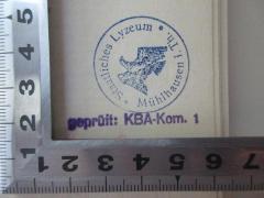 - (Staatliches Lyzeum Mühlhausen i. Th.), Stempel: Name, Ortsangabe, -; 'Staatliches Lyzeum Mühlhausen i. Th.'. 