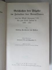 BO 1225 P293-3,1(7.1924) : Geschichte der Päpste seit dem Ausgang des Mittelalters,  Bd. 3: Geschichte der Päpste im Zeitalter der Renaissance, Abt. 1:  Innozenz VIII. und Alexander VI. (1924)