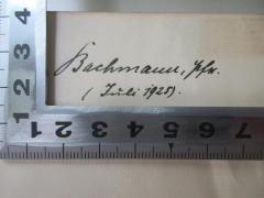 - (Bachmann), Von Hand: Autogramm; 'Bachmann, Pfr. (Juli 1925)'. 