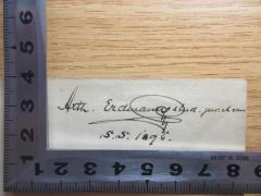 - (Erdmann, Arthur), Von Hand: -; 'Arth. Erdmann [?] stud. jur. et ean.
5.5.1896'. 