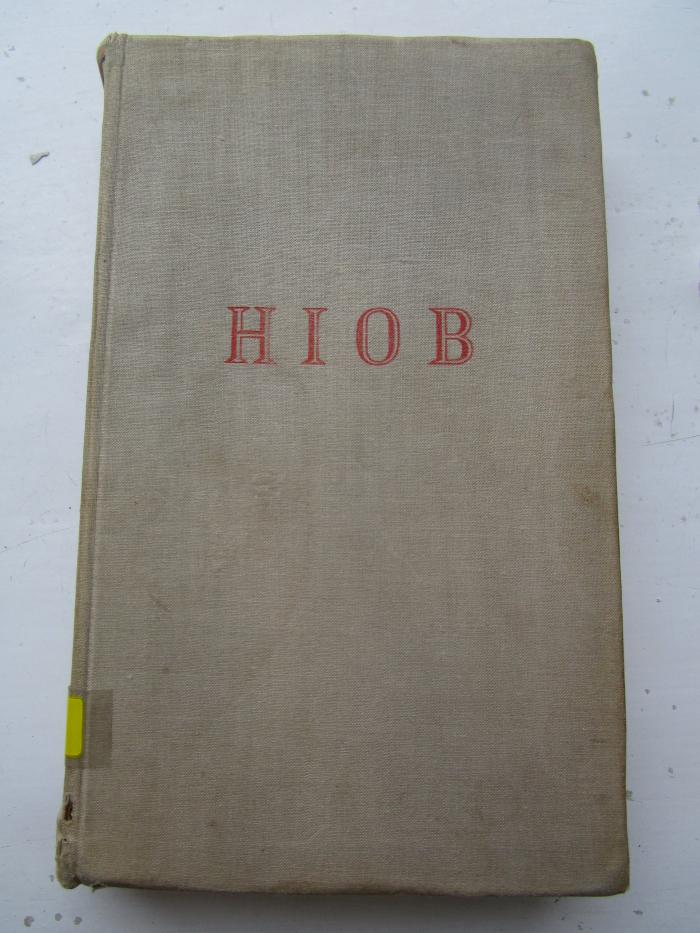 Cm 589 Ers.: Hiob : Roman eines einfachen Mannes (1930)
