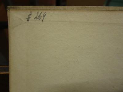 Cm 8206: Die Anekdoten (1929);- (Kahn, Käthe), Von Hand: Exemplarnummer; '# 269'. 