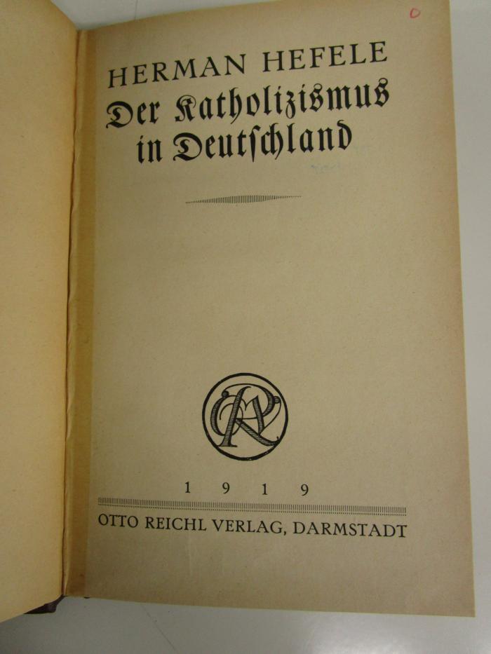 Um 201: Der Katholizismus in Deutschland (1919)