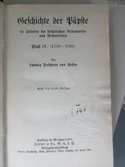 BO 1225 P293-7(4) : Geschichte der Päpste seit dem Ausgang des Mittelalters. Bd. 7: Geschichte der Päpste im Zeitalter der katholischen Reformation und Restauration : Pius IV. (1559-1569) (1920)