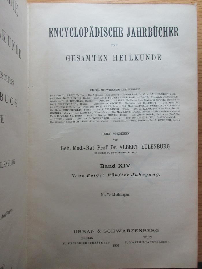 7 R 114&lt;3&gt;31 : Encyclopädische Jahrbücher der gesamten Heilkunde (1907)