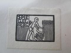 51 / 5991 (Spiegelberg, Wilhelm), Etikett: Exlibris, Name, Initiale, Abbildung; 'Spiegelberg
HFS'.  (Prototyp)