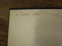 - (Kallmann, Eugen), Von Hand: Datum; '30 October 1893.'. 