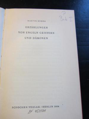 P Bub I : Erzählungen von Engeln, Geistern und Dämonen (1934)