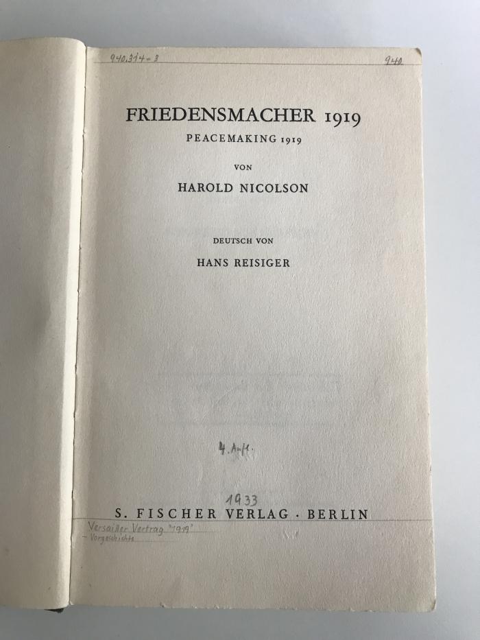 Gb 78 : Friedensmacher 1919 (Peacemaking 1919) (1933)