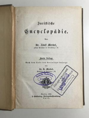 E 784 2 : Juristische Encyclopädie. (1900)