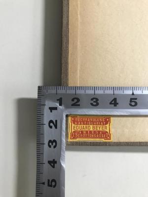 E 784 2 : Juristische Encyclopädie. (1900);- (Buchhandlung &amp; Antiquariat Eduard Beyer), Etikett: Buchbinder, Ortsangabe; 'Buchhandlung &amp; Antiquariat Eduard Beyer Wien I. Schottengasse 7'. 