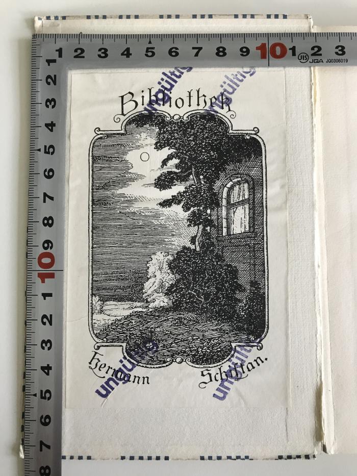 Gb 335a : Die deutsche Erhebung von 1914. Aufsätze und Vorträge (1914);- (Schiftan, Hermann), Etikett: Name; 'Bibliothek Hermann Schiftan.'. 
