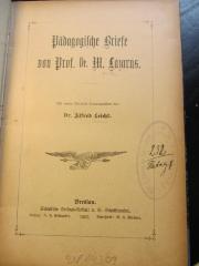 S Laz : Pädagogische Briefe von Prof. Dr. M. Lazarus (1903)