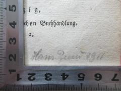 - (Pfund, Hans), Von Hand: Name; 'Hans Pfund 1911'. 