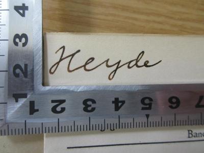 Ebb 243/1 (ausgeschieden) : Wunsch und Pflicht im Aufbau des menschlichen Lebens (1937);- (Heyde), Von Hand: Autogramm; 'Heyde'. 