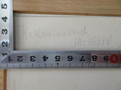 Jcc 368 (ausgesondert) : Geschichte der deutschen Jugendliteratur : In Monographien (1927);- (Weich, Katharina), Von Hand: Autogramm, Nummer; 'Katharina Weich
Ak[t]e 46888'. 