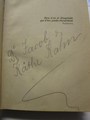 III 96908 1 2. Ex.: Das Rote Zimmer : Roman (1919);- (Kahn, Käthe;Kahn, Jacob), Von Hand: Autogramm, Name, Berufsangabe/Titel/Branche; 'Dr Jacob &amp; Käthe Kahn'. 