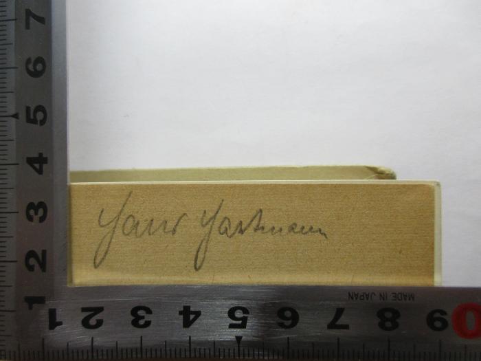 - (Hartmann, Hans), Von Hand: Name; 'Hans Hartmann'. ;12 F 211&lt;4&gt; : Roms ewiges Antlitz : Formschicksal einer Stadt (1940)