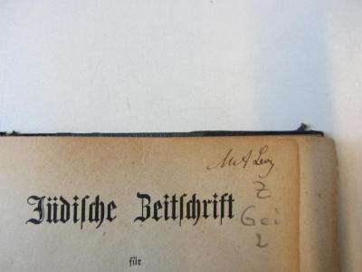 - (Hochschule für die Wissenschaft des Judentums), Von Hand: Name; '[???] Levy'. 