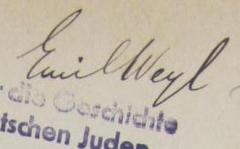 - (Weyl, Emil), Von Hand: Name; 'Emil Weyl'. 