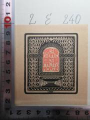 - (Rörig, Fritz), Etikett: Exlibris, Name; 'Ex
Libris
Dr
Fritz
Rörig'. 