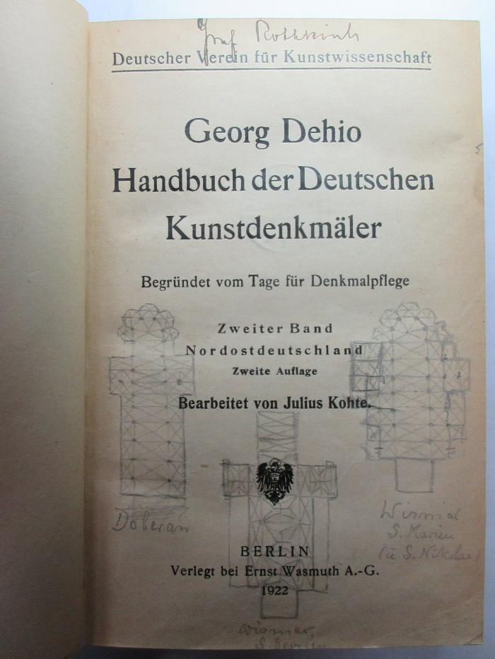 2 H 105/4&lt;2&gt;-2 : Handbuch der Deutschen Kunstdenkmäler : 2 Nordostdeutschland (1922)