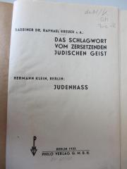 GM Bre-R : Das Schlagwort vom zersetzenden jüdischen Geist (1932)