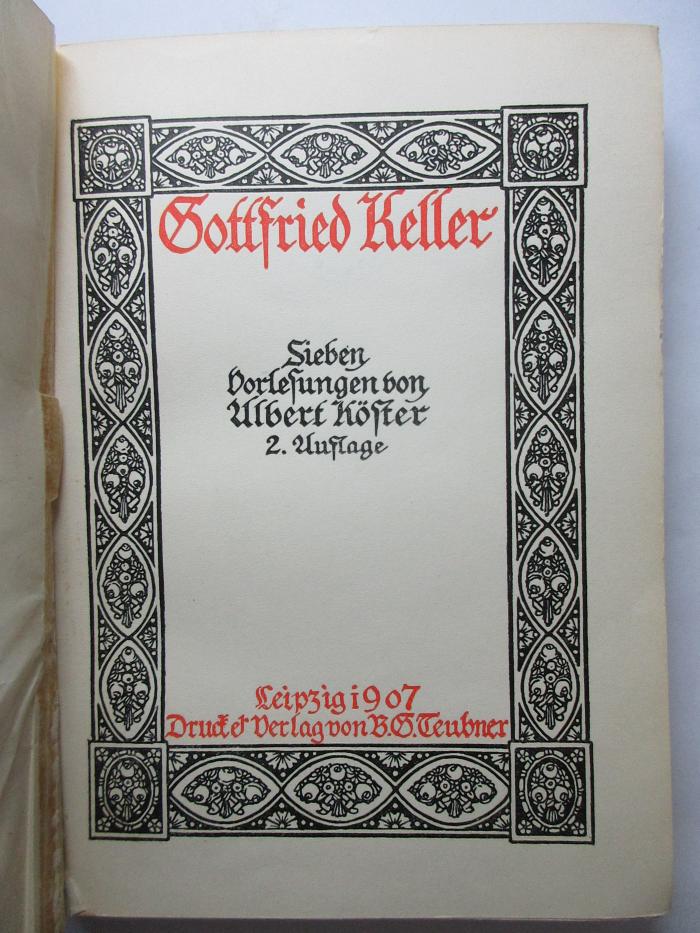 3 L 97&lt;2&gt; : Sieben Vorlesungen von Albert Köster (1907)