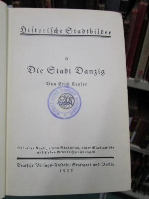 II 7077 2. Ex.: Die Stadt Danzig (1925)