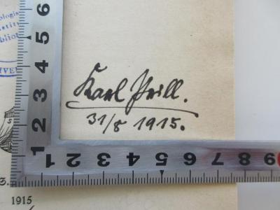 Jgc 191 (ausgesondert) : Die Arbeiterschaft im neuen Deutschland (1915);- (Prill, Karl), Von Hand: Autogramm, Datum; 'Karl Prill. 31/8 1915.'. 