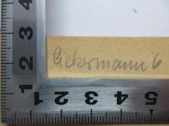 - (Ackermann, [?]), Von Hand: Name; 'Ackermann 6'. 