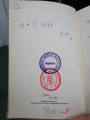 - (Stadtbücherei Berlin-Treptow), Von Hand: Inventar-/ Zugangsnummer; '5:384 / 27:1531'. 