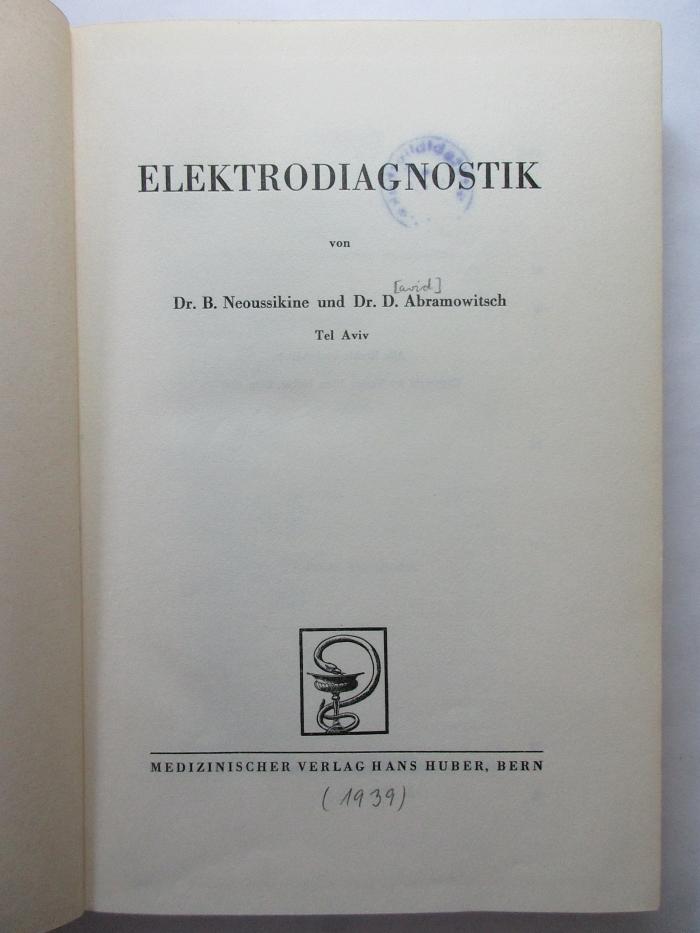7 R 105 : Elektrodiagnostik (1939)