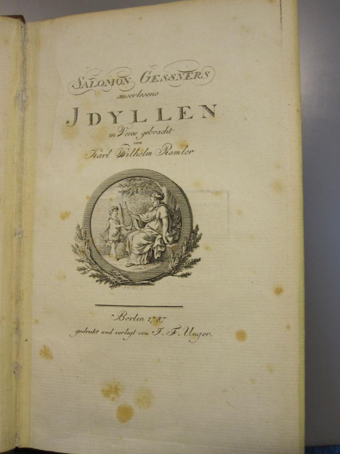 49 / 9037, L 220 Ges50: Salomon Gessners auserlesene Idyllen (1787)