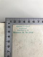 - (Limpert, Richard), Stempel: Berufsangabe/Titel/Branche, Name, Ortsangabe; 'Richard Limpert Kapellmeister Frankfurt a. M. Westendstr. 29, Tel. 79410'. 