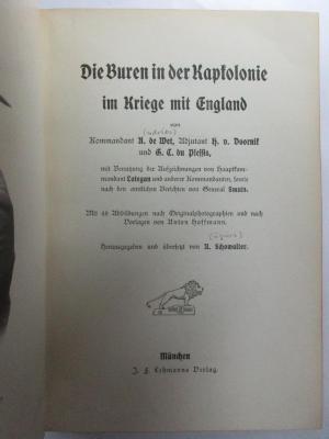 2 F 102 - 4 : Die Buren in der Kapkolonie im Kriege mit England (1902)