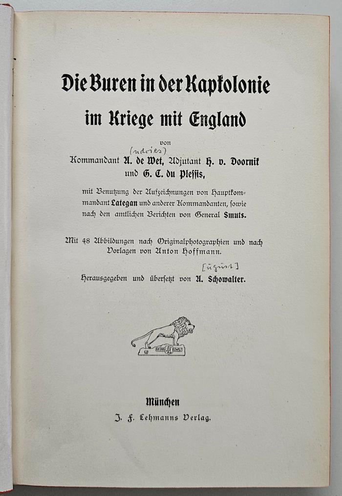 2 F 102-4 : Die Buren in der Kapkolonie im Kriege mit England (1902)